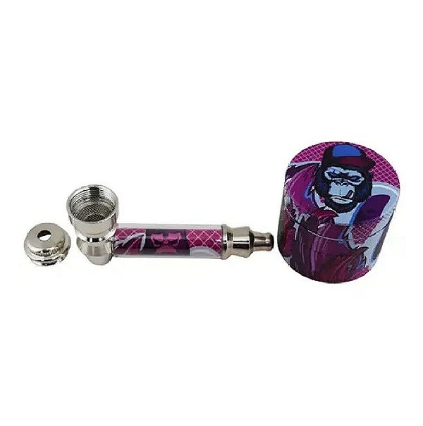 Kit Dichavador + Pipe Gorila Rosa