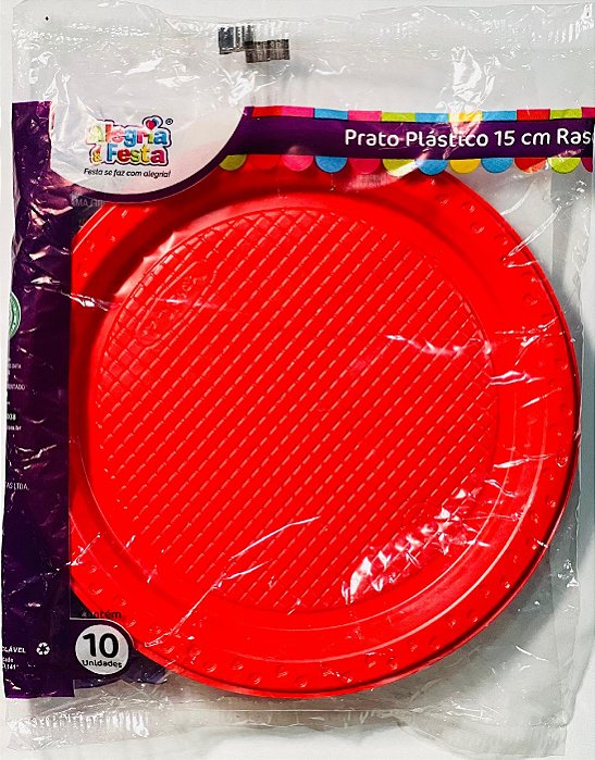 Prato Plastico Vermelho 10und