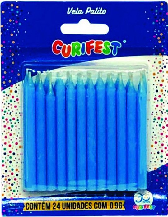 Vela Palito Curifest Azul 24und