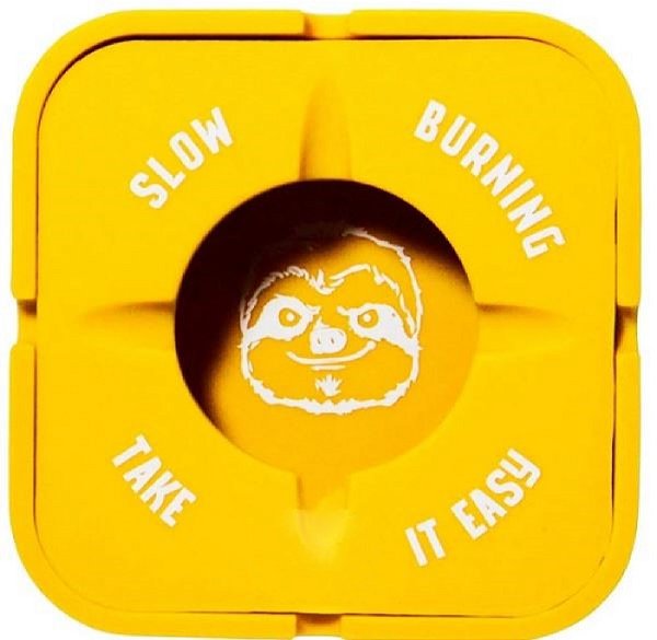 Cinzeiro Silicone Slow Burning Com Tampa Amarelo