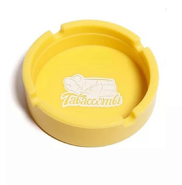 Cinzeiro de Silicone Tabaccombi Redondo Pequeno Amarelo