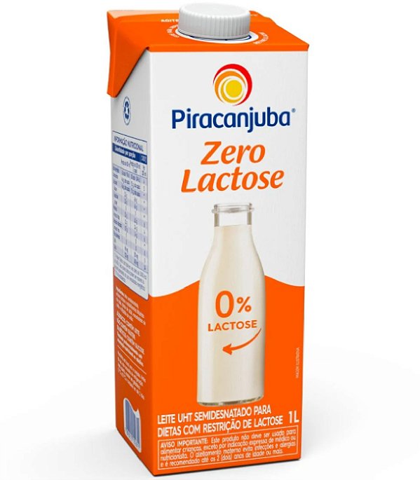 Leite Piracanjuba Semi Desnatado Zero Lactose 1L