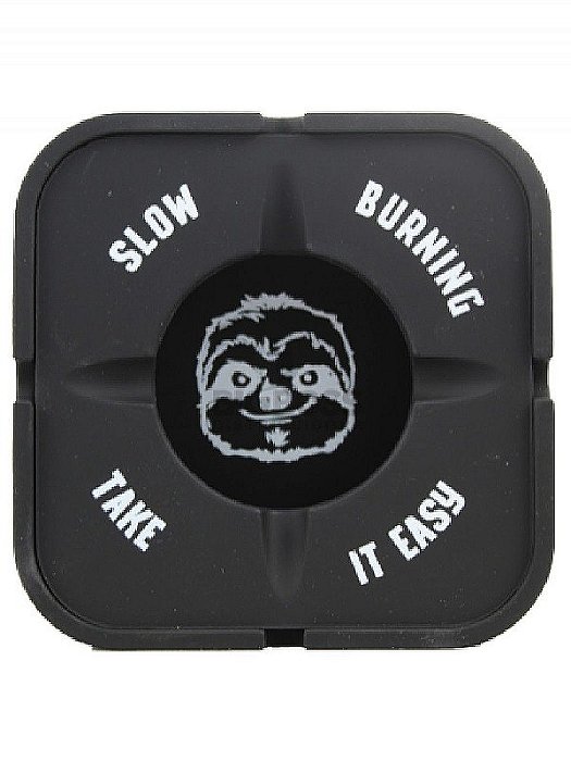 Cinzeiro Silicone Slow Burning Com Tampa Preto