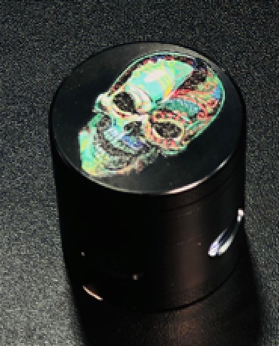 Dichavador Metal 4 Partes 4x4,2 Preto Caveira