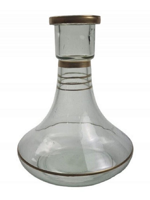 Jarro Egipcio Aladin Medio Transparente Filete Dourado 26cm