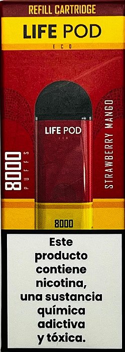Refil Life Pod 8000 Puffs Strawberry Mango