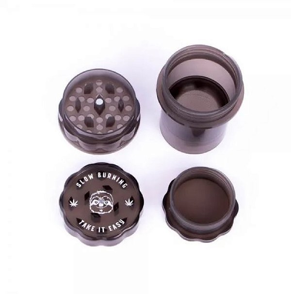 Dichavador Plastico Slow Burning Saver 4 Partes Preto