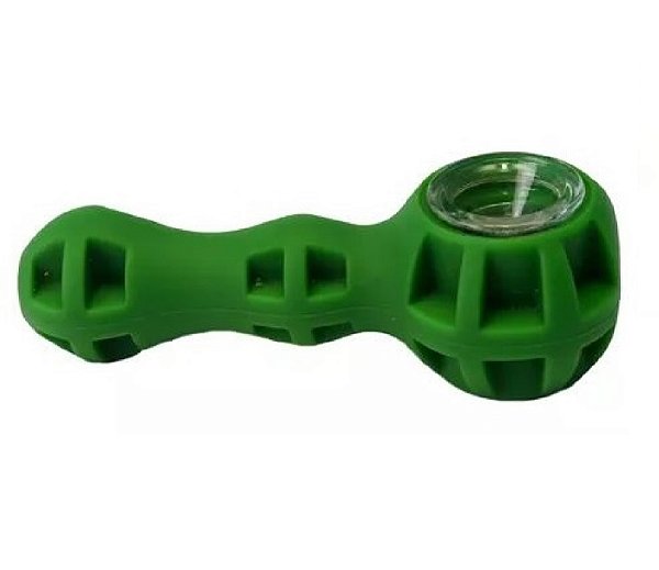 Pipe Silicone e Vidro Slow Burning Verde