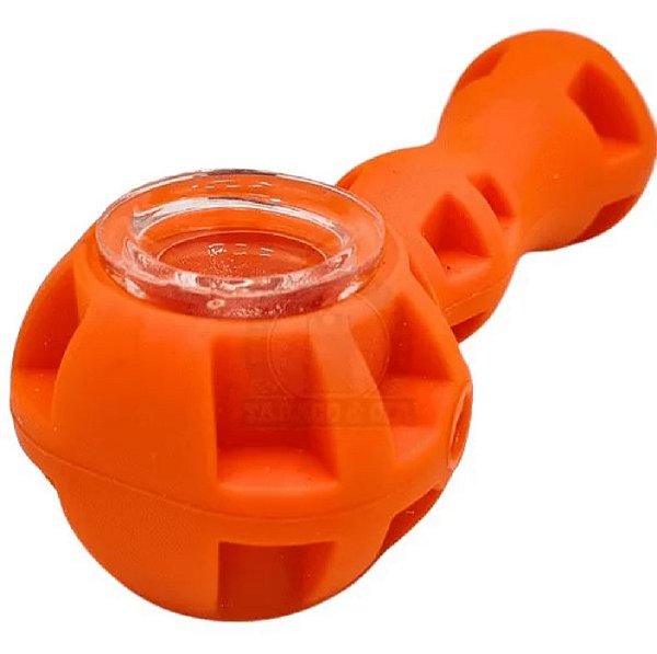Pipe Silicone e Vidro Slow Burning Laranja