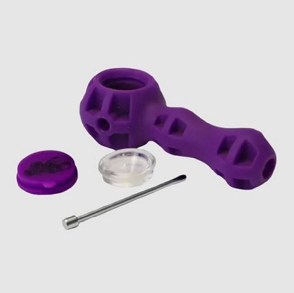 Pipe Silicone e Vidro Slow Burning Roxo