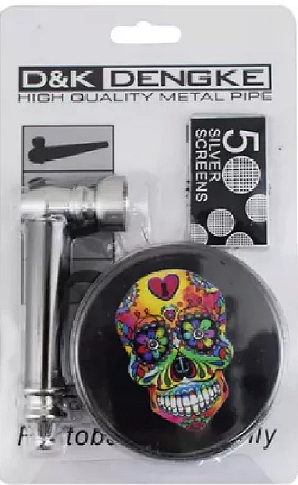 Pipe D&k de Metal e Plastico Com Triturador Caveira Preta