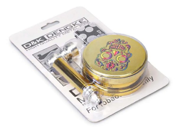 Pipe D&k de Metal e Plastico Com Triturador Caveira Dourada