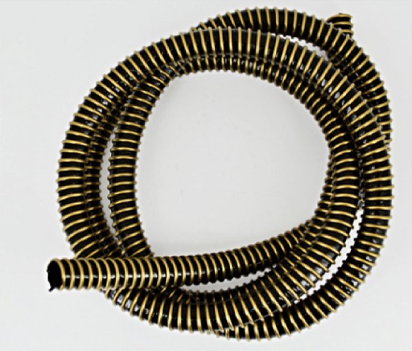 Mangueira Silicone Preto Com Elo Dourado