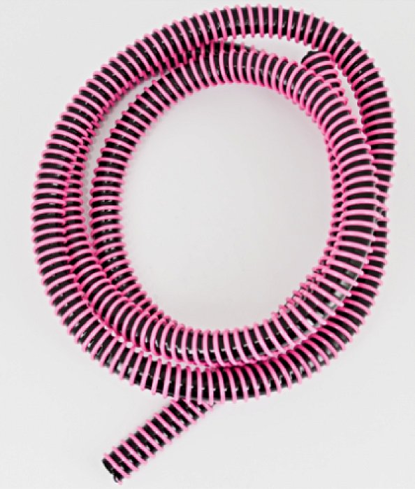 Mangueira Silicone Preto Com Elo Rosa Neon