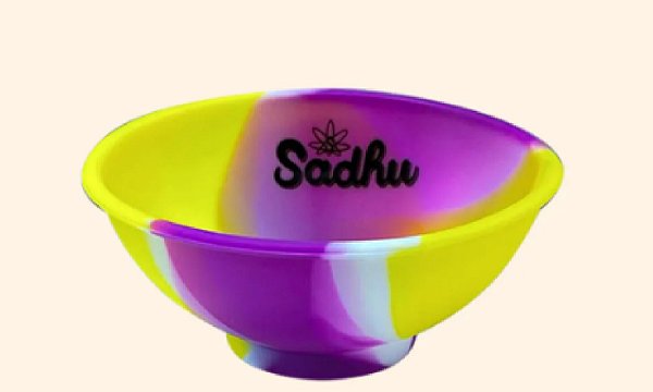 Cuia de Silicone Sadhu Amarelo/Branco