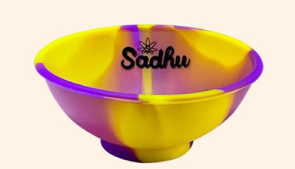 Cuia de Silicone Sadhu Amarelo/Roxo