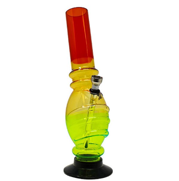 Bong Acrilico Genio Grande Vermelho/Amarelo 2