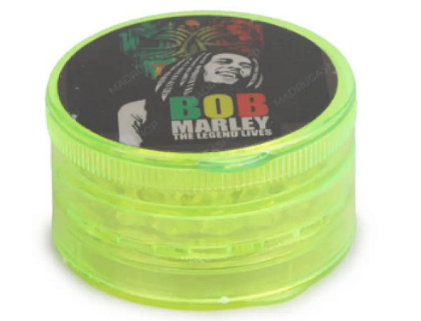 Dichavador Acrilico Bob Marley Grande Verde Neon
