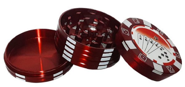 Dichavador Metal Genio Poker Vermelho