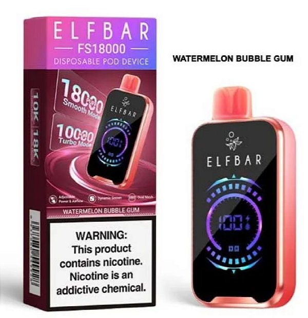 Elfbar Fs18000 Watermelon Bubble Gum