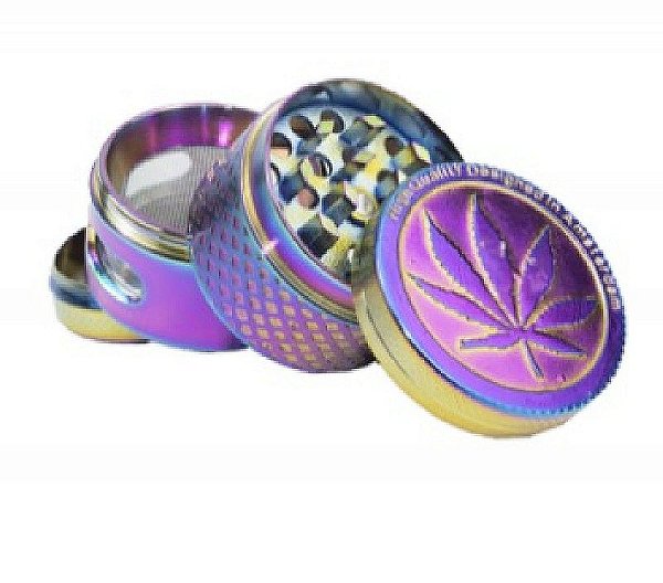 Dichavador de Metal 4 Partes Weed Rainbow