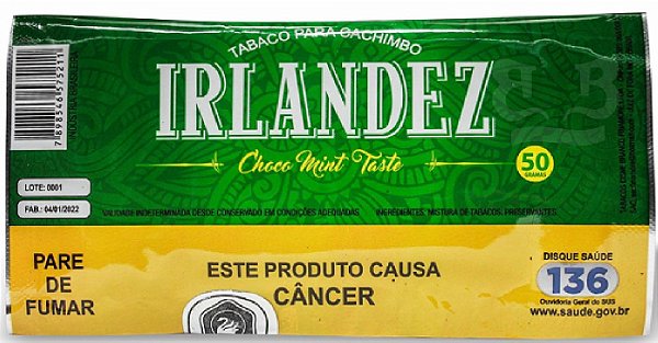 Tabaco P/ Cachimbo Irlandez Choco Mint Taste 50G