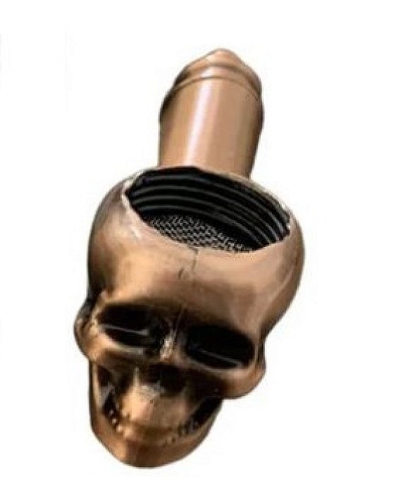 Pipe de Metal Caveira Bronze REF.MB014