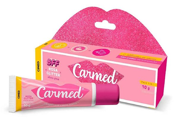 Carmed Hidratante Labial Rosa Glitter