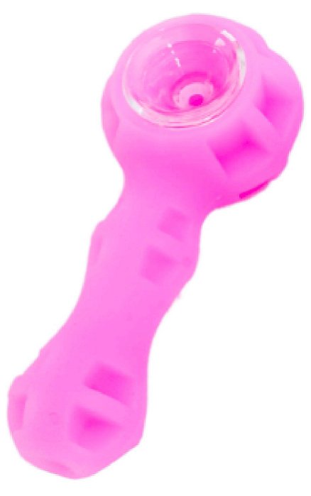 Pipe Silicone e Vidro Slow Burning Rosa Fluorescente