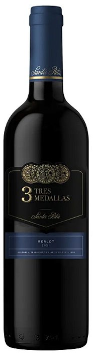 Vinho 3 Medallas Merlot 750ML
