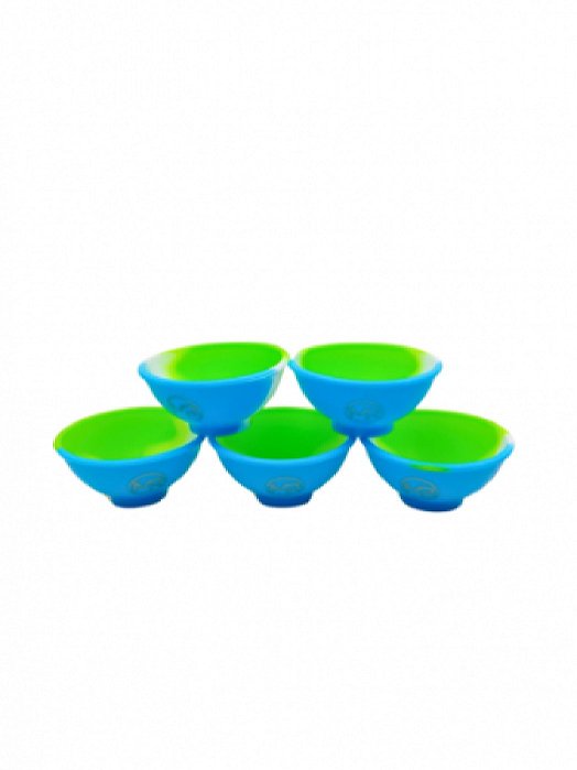 Cuia de Silicone Mr Baba Grande Azul/Branco