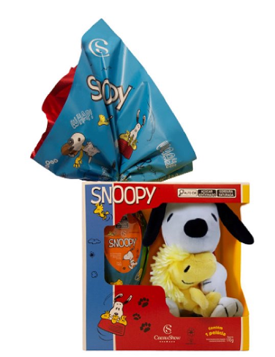 Ovo Pascoa Cacau Show Pelucia Snoopy Woodstock