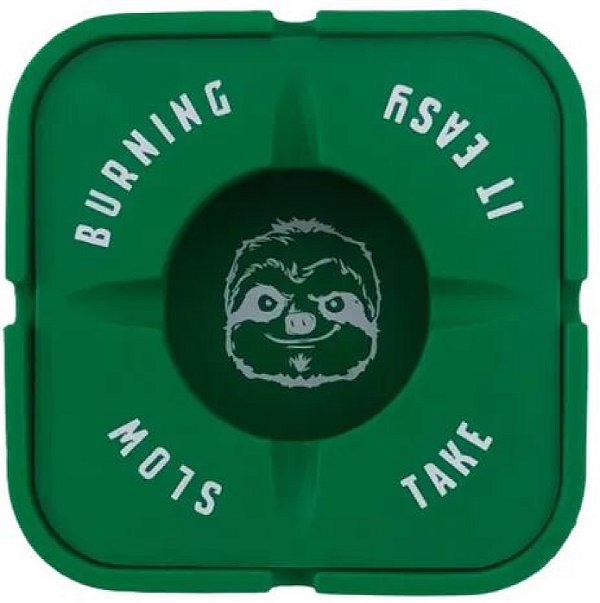 Cinzeiro Silicone Slow Burning Com Tampa Verde