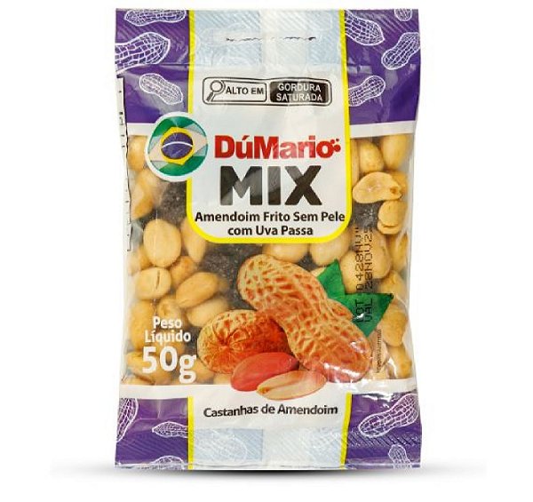 Amendoim Dumario Torrado Com Uvas Passas 50G