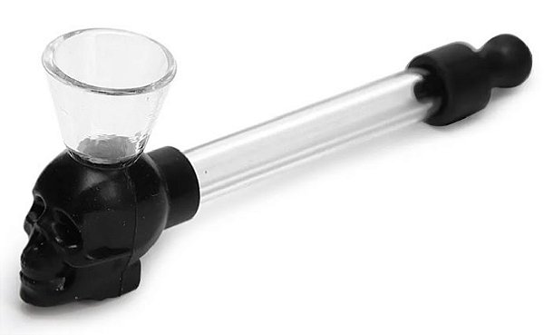 Pipe Caveira Silicone e Vidro + Telinha