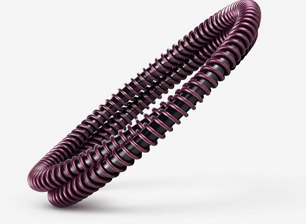 Mangueira Silicone Antichamas Helix Preto Com Elo Roxo