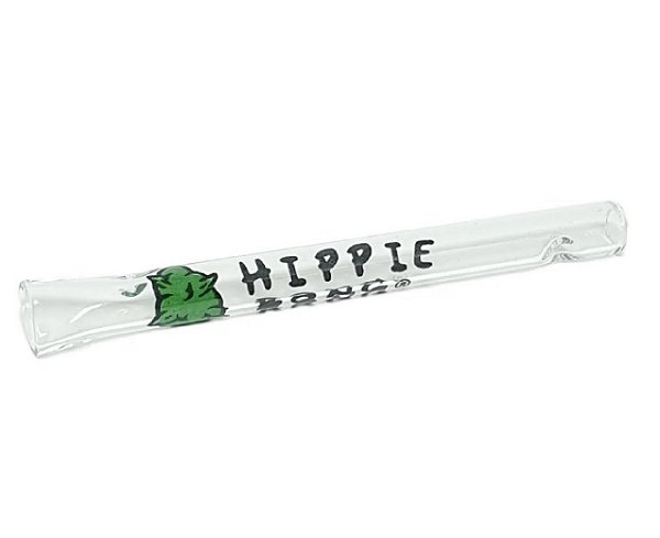 Piteira de Vidro Hippie Bong Longa Com Bucal 5,5cm
