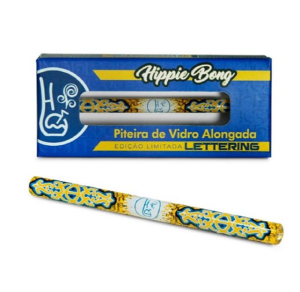 Piteira de Vidro Hippie Bong Alongada Lettering 5mm
