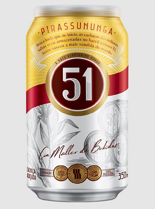 Cachaca 51 Lata 350ML