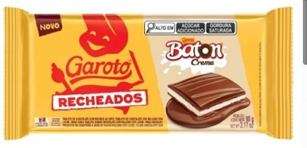 Garoto Recheado Baton Creme 90G