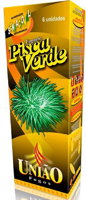 Foguete Uniao Fogos Pisca Verde 6 Unidades