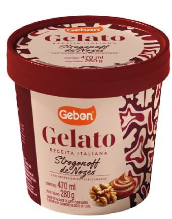 Sorvete Gelateria-Strogonoff de Nozes 470ML