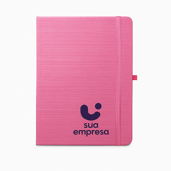 Caderno Reciclado Rosa | 80 Folhas | 14x21cm | Personalizado via Sublimação | Brinde Ecológico