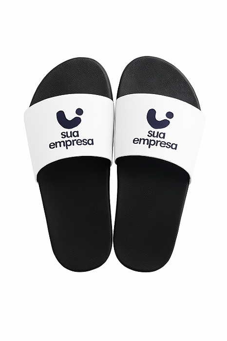 Chinelo Slide Preto Personalizado | Vários Tamanhos | Conforto e Estilo | Sua Logo Aqui!