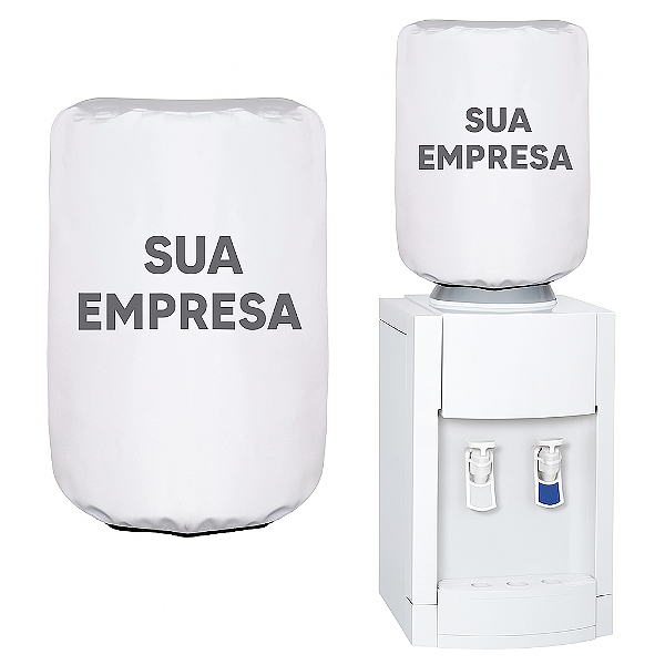 Capa Personalizada para Galão de Água 20L | Tecido Resinado Branco | Sua Logo Aqui!