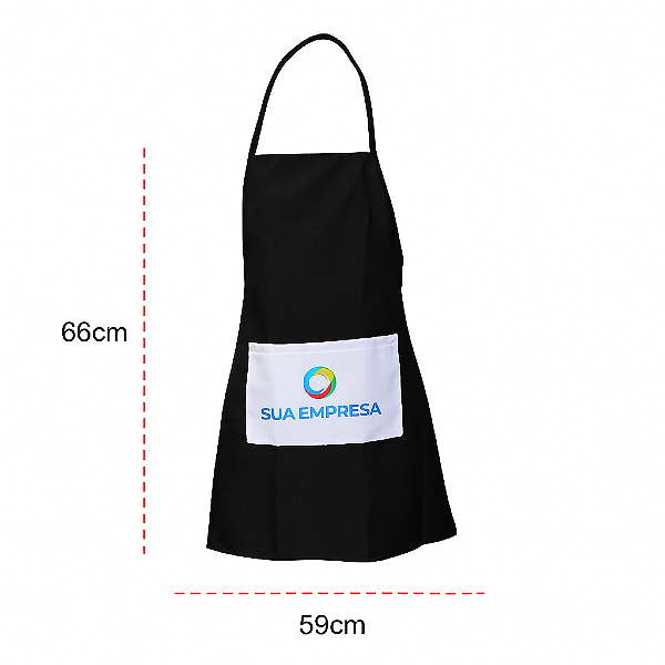 Avental Profissional com Bolso | Personalizado com Sua Logo | 66x59cm | Branco