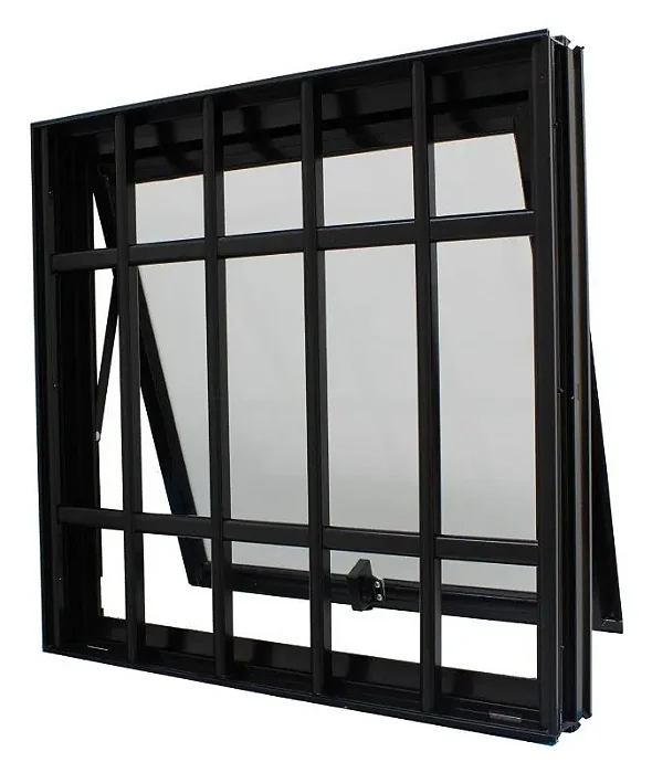 Vitro Maxim-Ar com Grade de Vidro Jateado - Linha Suprema em Alumínio Preto