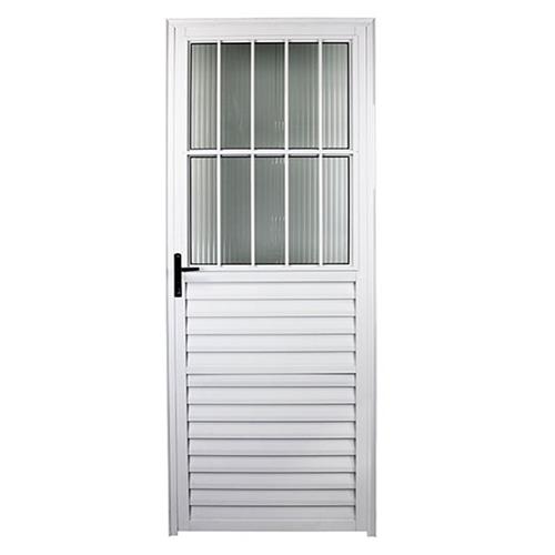 Porta Social de Alumínio Branco Premium Linha 25  | Sofisticação e Durabilidade