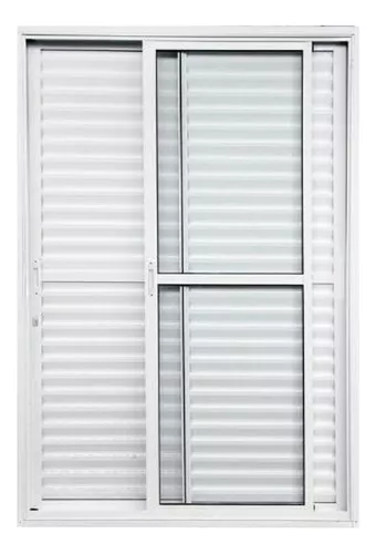 Porta Balcão 3 Folhas em Alumínio Branco com Fechadura e Vidro Liso | Linha 25 Premium