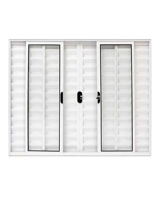 Janela Veneziana 6 Folhas Alumínio Branco| Linha Soft